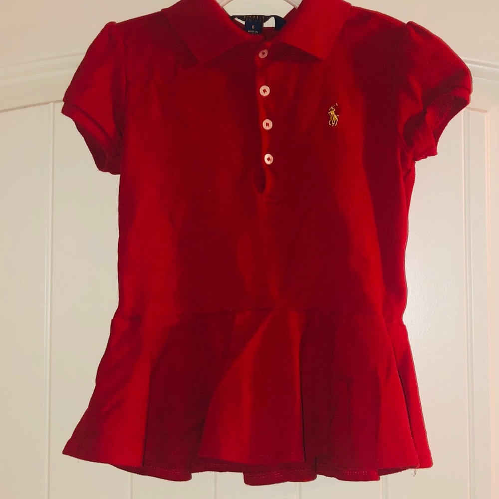 Ralph Lauren red peplum polo